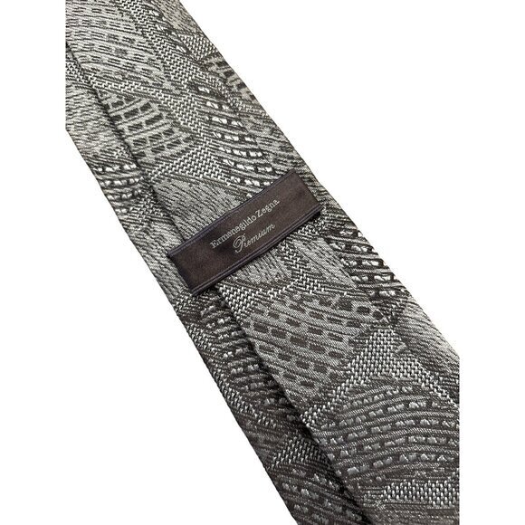 Ermenegildo Zegna Premium Men's Luxury Navy Blue Textured‎ Woven 100% Silk Tie